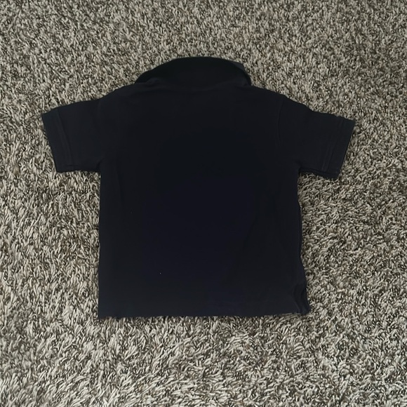 Burberry Brit Polo Top Boys Dark Blue Short Sleeves Logo Two Button Size 2 - Picture 2 of 4